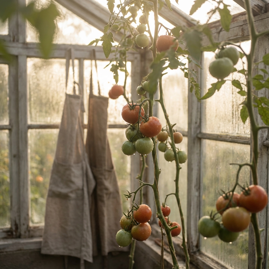 Tomatplantor i växthus